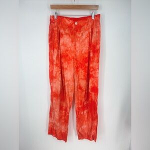 Raquel Allegra 100% SILK Tye Die Wide Leg High Waisted Pants